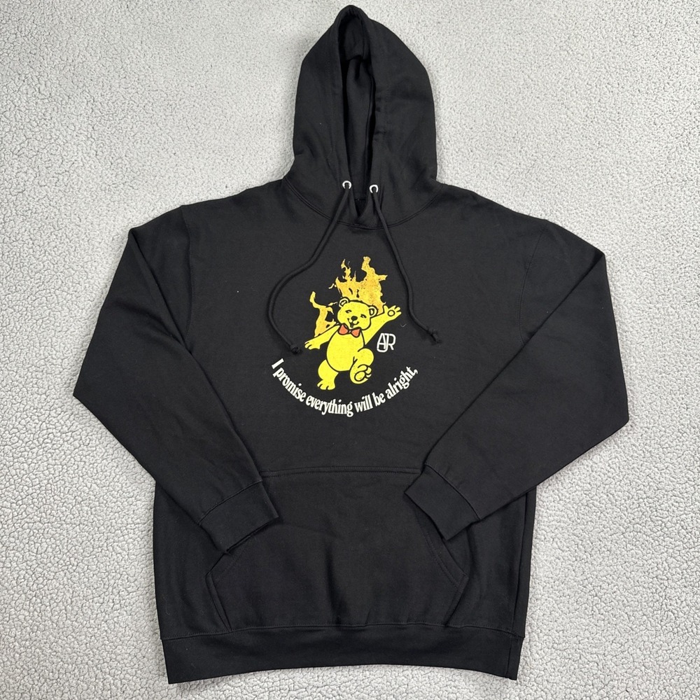 AJR Pullover Hoodie Men Large Black Bear I Promise Everything Will Be Alright